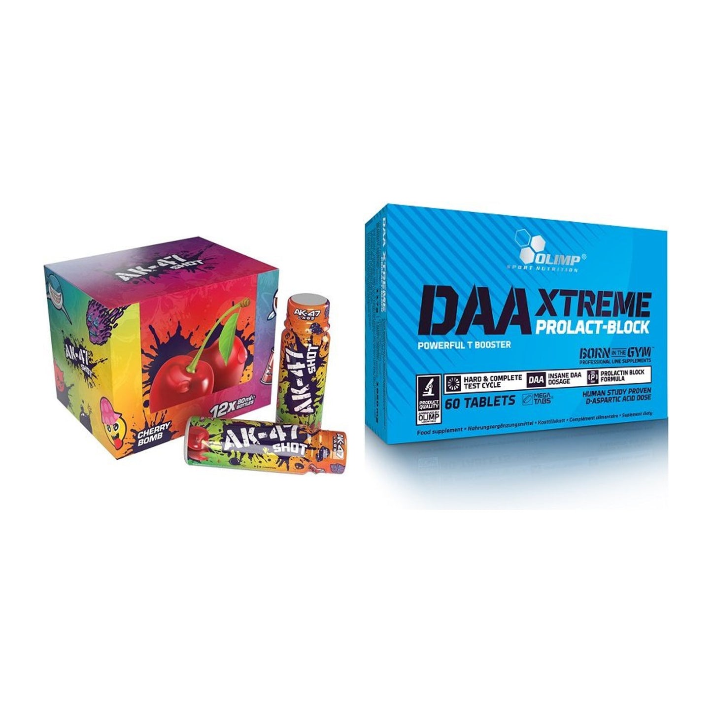 Trainings-Set: AK47 Labs AK47 Shots + Olimp DAA Xtreme – alle enthaltenen Artikel