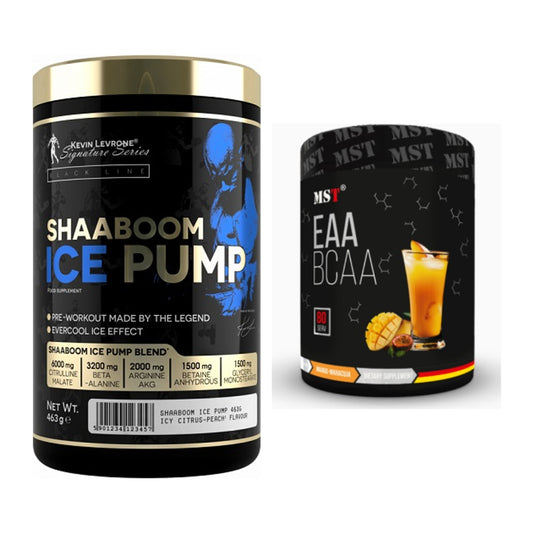 Trainings-Set: Kevin Levrone Shaaboom Ice Pump + MST EAA & BCAA – alle enthaltenen Artikel