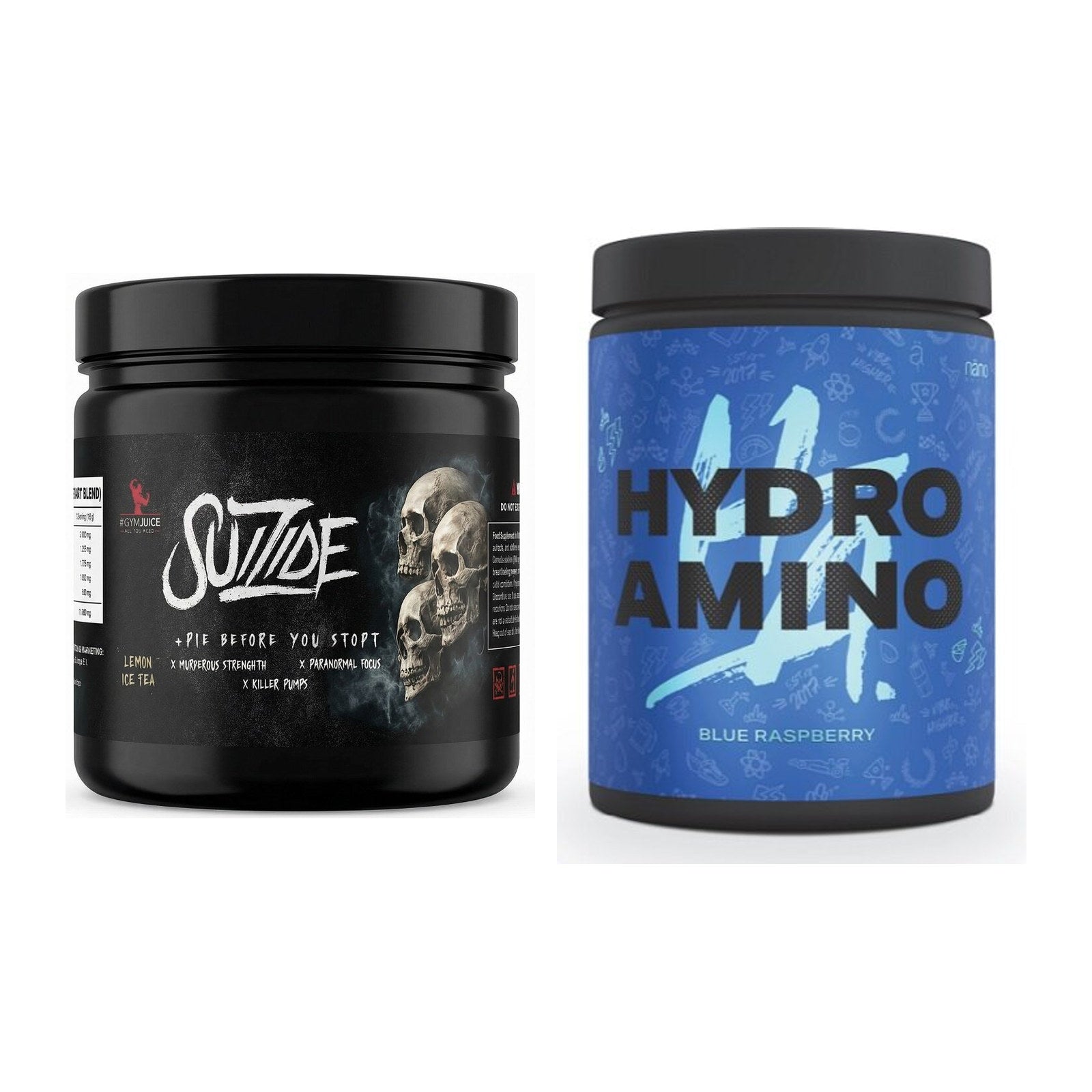 Trainings-Set: #GYMJUICE SUIZIDE Booster + Nanosupps Hydro Amino 390g – alle enthaltenen Artikel