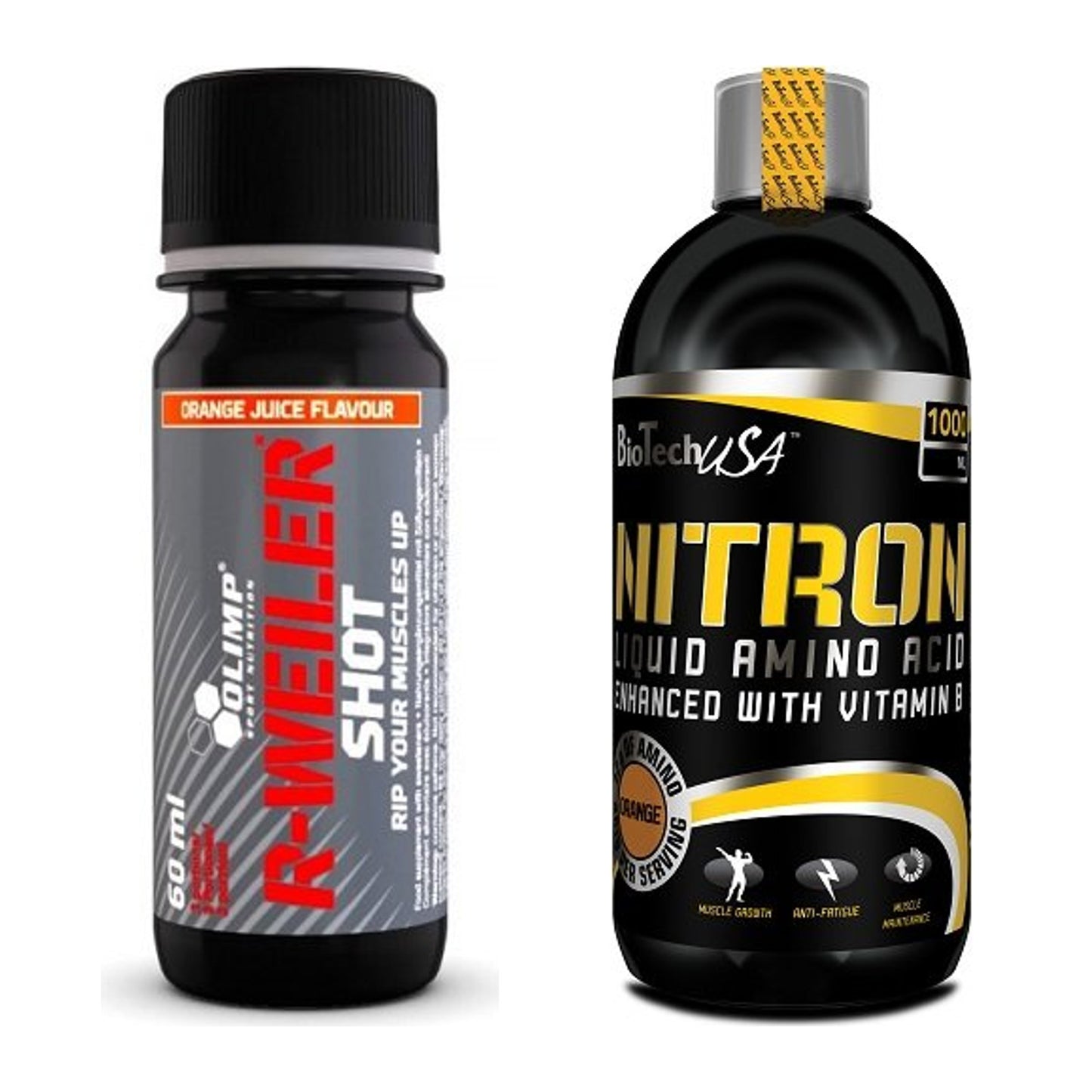 Trainings-Set: Olimp R-Weiler Shot + BioTech Liquid Amino – alle enthaltenen Artikel