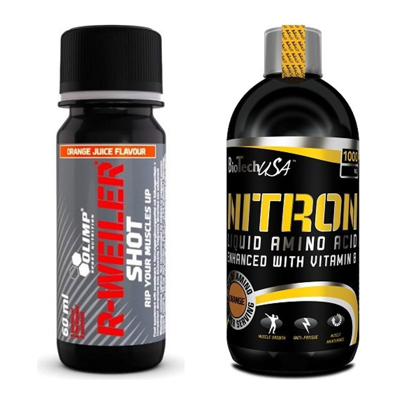 Trainings-Set: Olimp R-Weiler Shot + BioTech Liquid Amino – alle enthaltenen Artikel