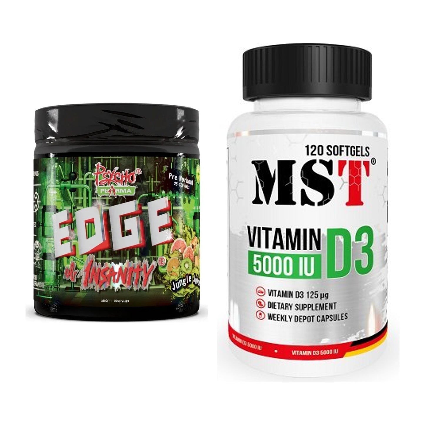 Trainings-Set: Psycho Pharma Edge + MST Vitamin D3 5000IU 120 – alle enthaltenen Artikel