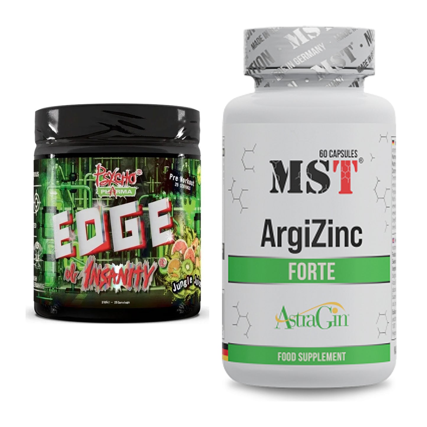 Trainings-Set: Psycho Pharma Edge of Insanity + MST ArgiZinc Forte – alle enthaltenen Artikel