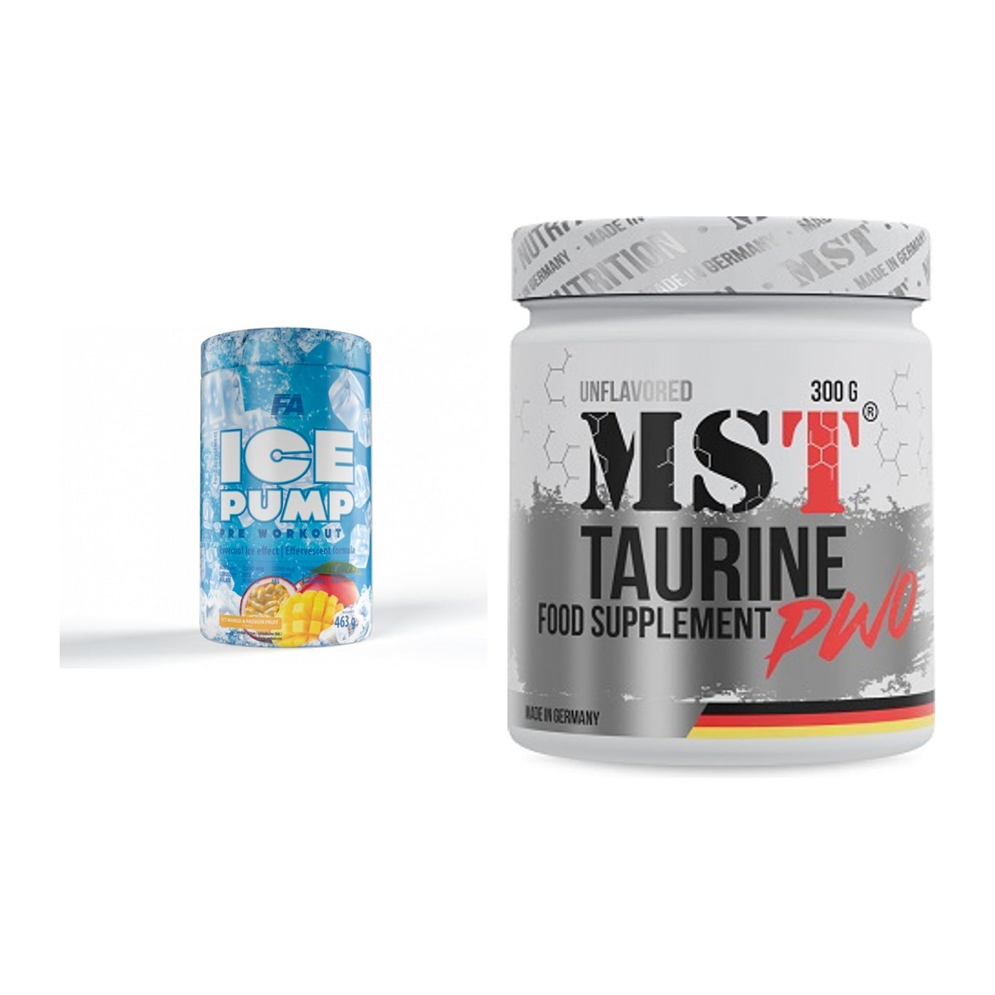 Trainings-Set: FA Nutrition ICE Pump Pre-Workout + MST Taurine – alle enthaltenen Artikel