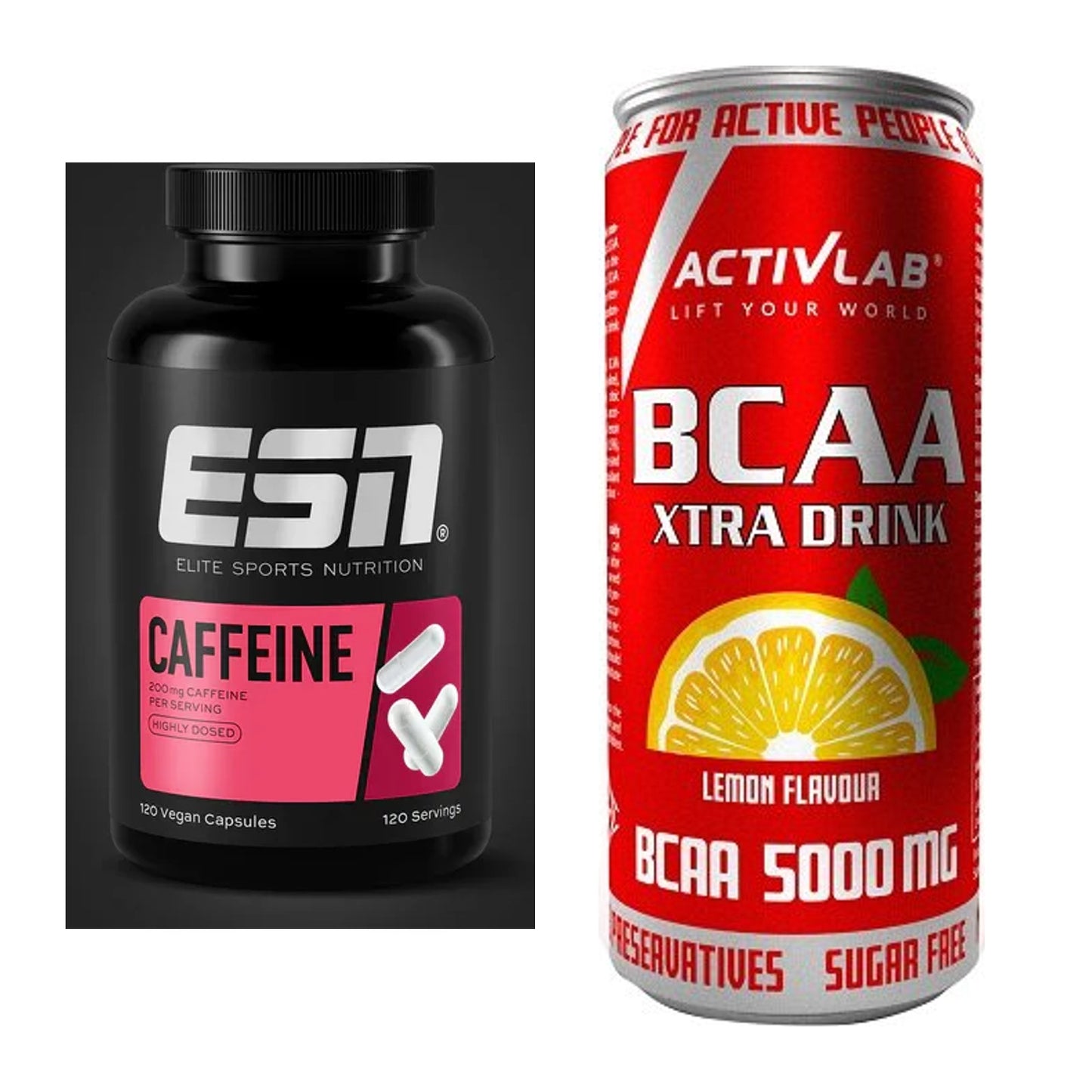 Trainings-Set: ESN Caffeine Caps + Activlab BCAA Xtra Drink 5000mg – alle enthaltenen Artikel