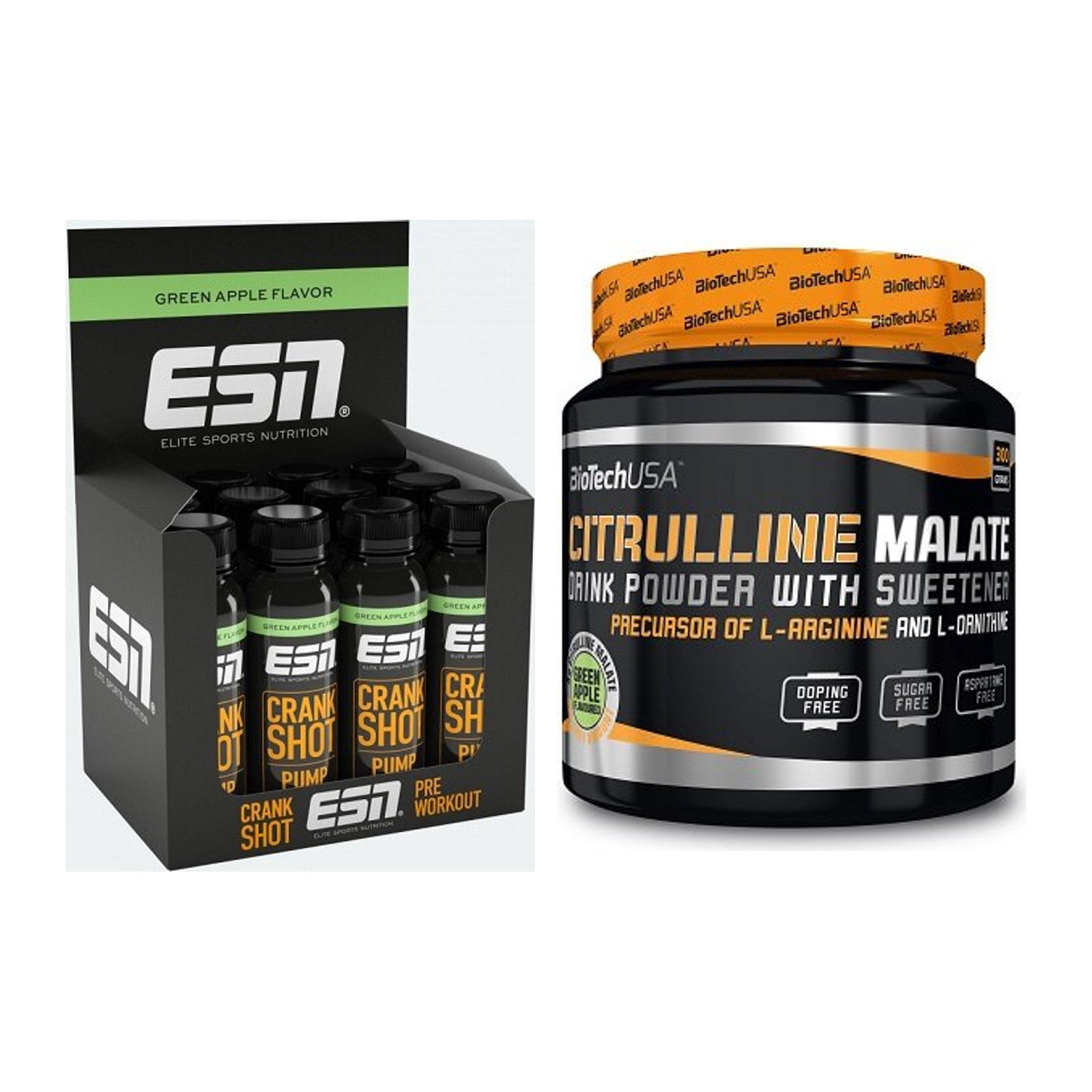Trainings-Set: ESN Crank Pump Shot + BioTech Citrulline Malate – alle enthaltenen Artikel