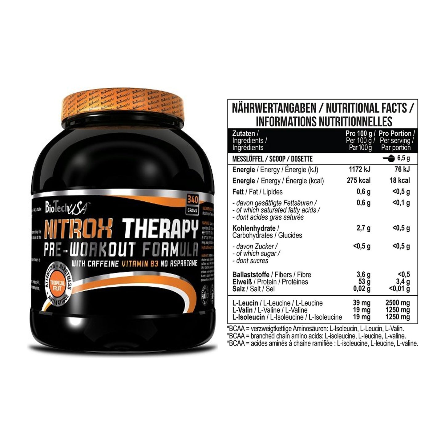 Trainings-Set: BioTech NitroX Therapy + MST BCAA Zero – alle enthaltenen Artikel