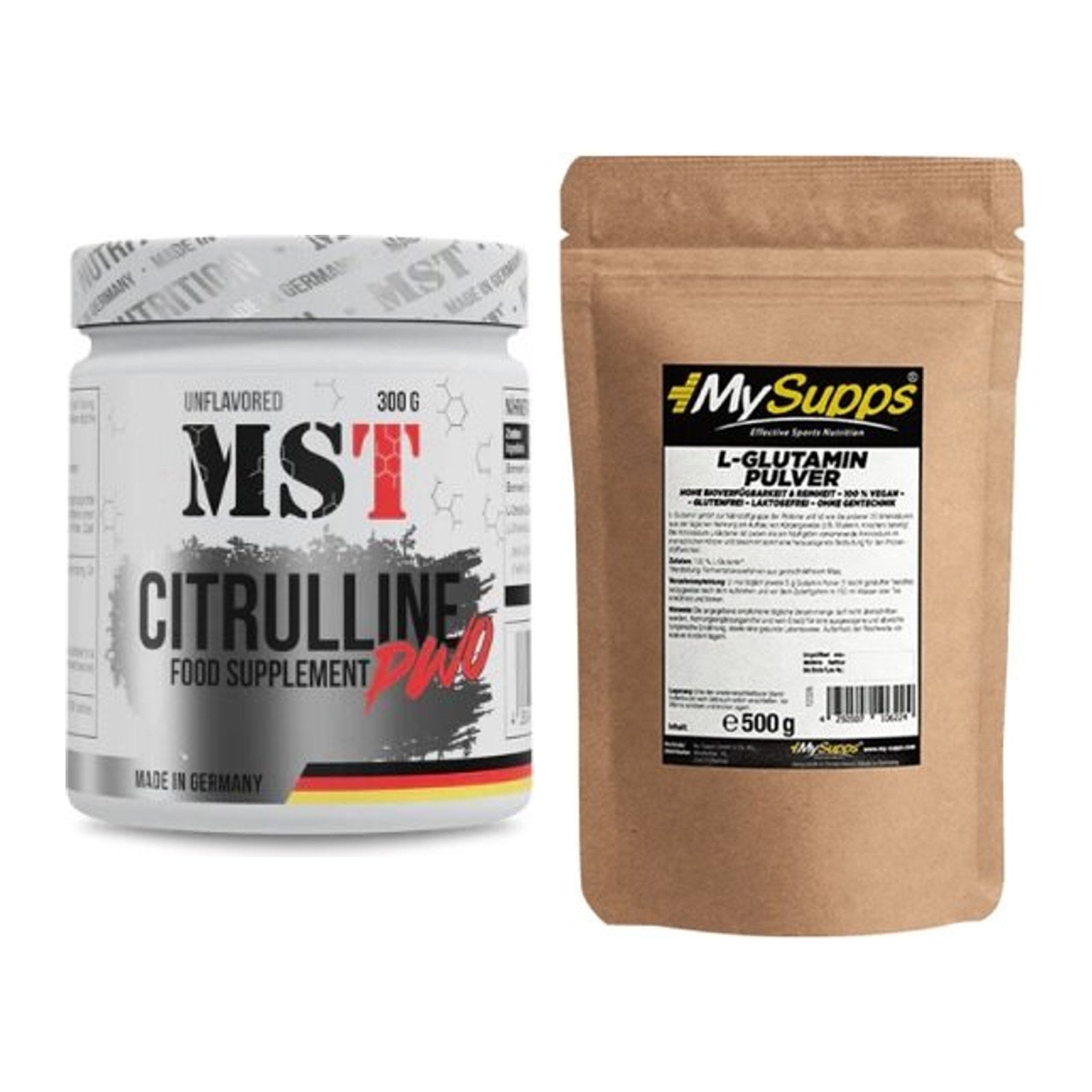 Trainings-Set: MST Citrulline Malat 300g + MySupps Glutamine – alle enthaltenen Artikel