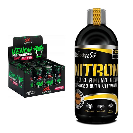 Trainings-Set: XXL Nutrition Venom Shot + BioTech Liquid Amino – alle enthaltenen Artikel