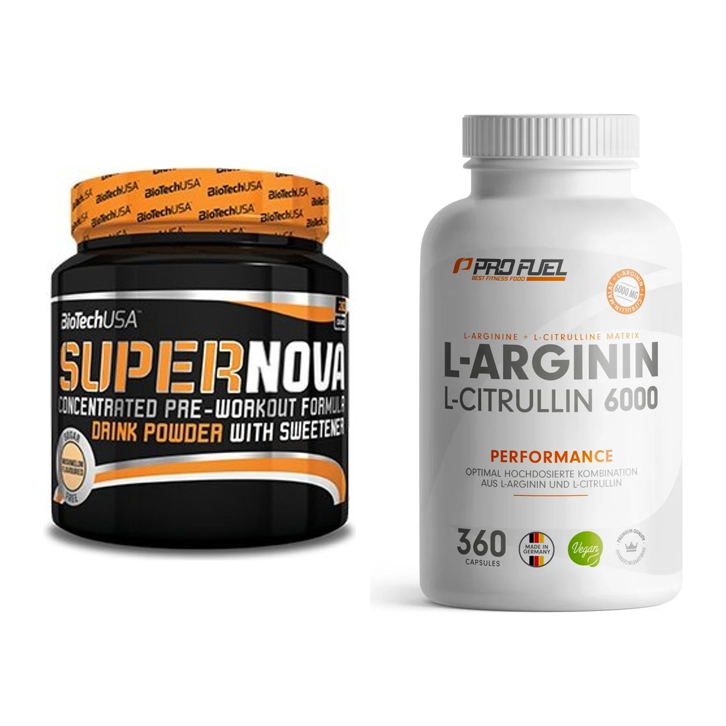 Trainings-Set: BioTech Supernova + ProFuel L-Arginin & L-Citrullin – alle enthaltenen Artikel