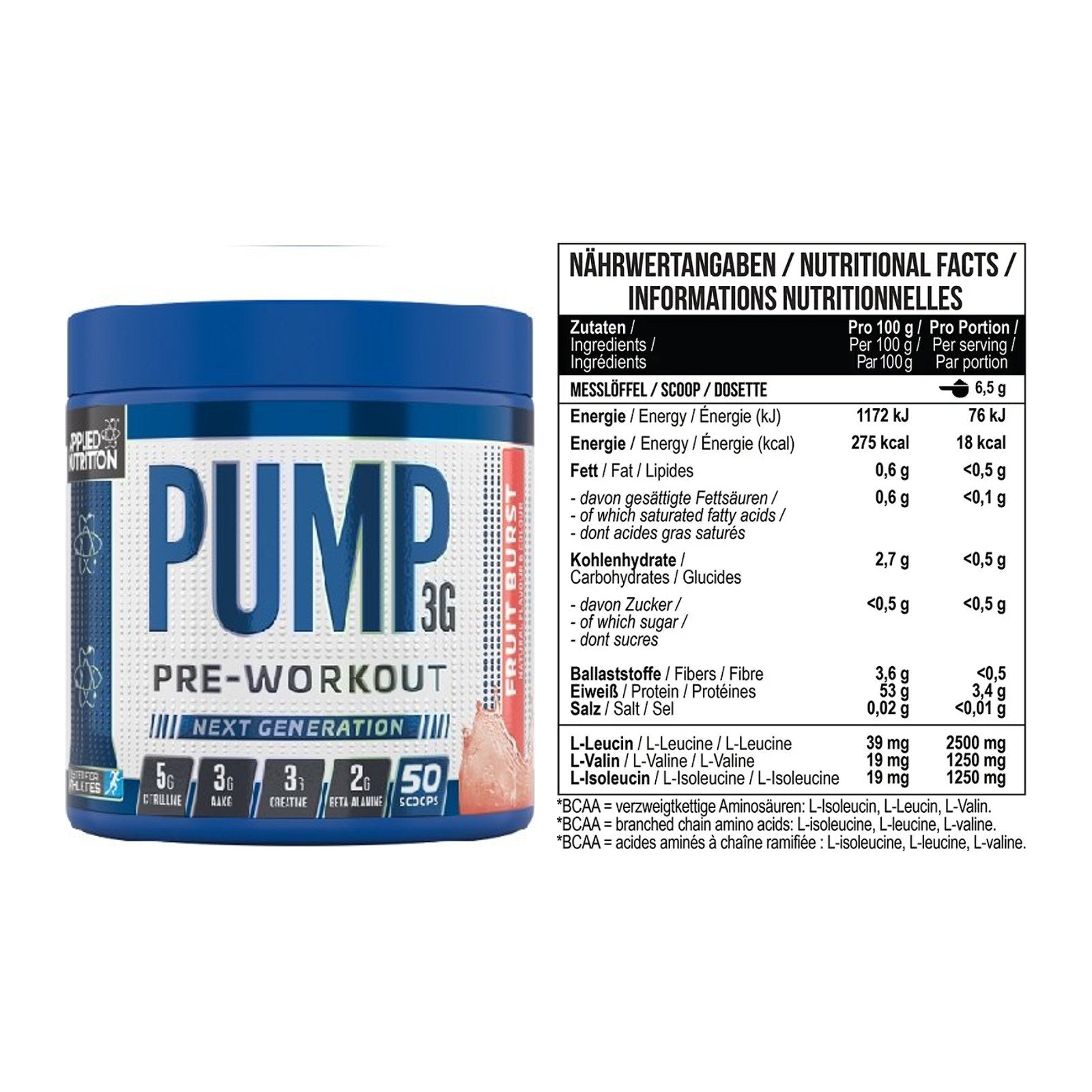 Trainings-Set: Applied Nutrition Pump + MST BCAA Zero – alle enthaltenen Artikel
