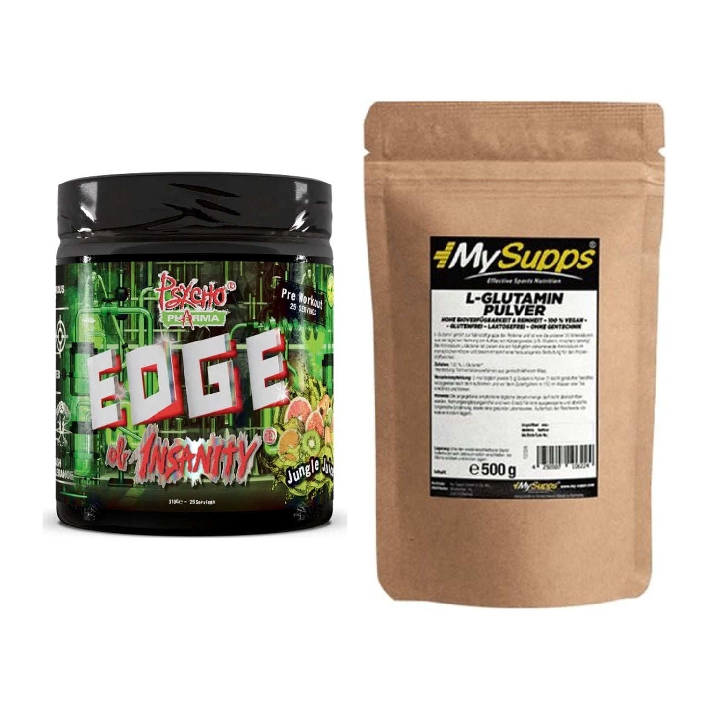 Trainings-Set: Psycho Pharma Edge of Insanity + MySupps Glutamine – alle enthaltenen Artikel