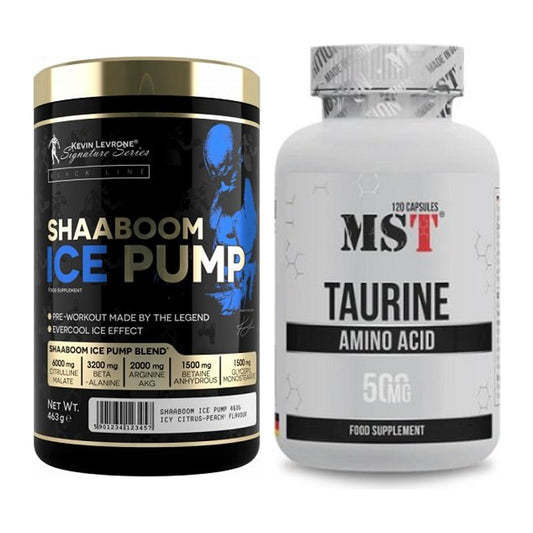 Trainings-Set: Kevin Levrone Shaaboom Ice Pump + MST Taurine – alle enthaltenen Artikel