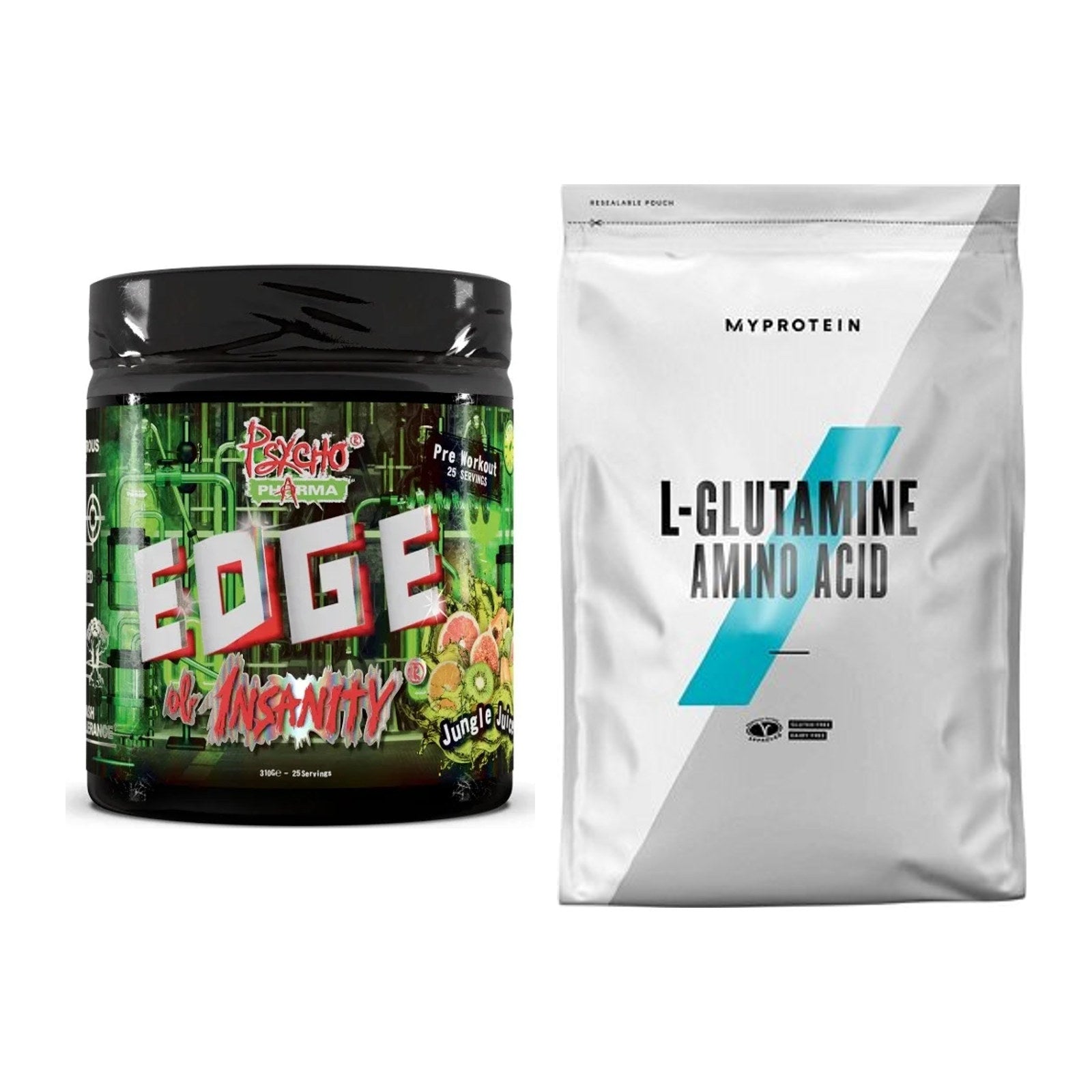 Trainings-Set: Psycho Pharma Edge of Insanity + MyProtein Glutamin – alle enthaltenen Artikel