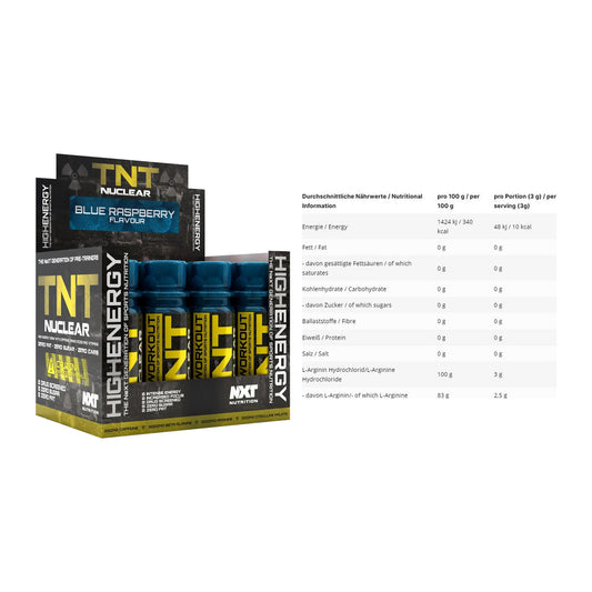 Trainings-Set: NXT Nutrition TNT Nuclear Shots + INLEAD L-Arginin HCL – alle enthaltenen Artikel