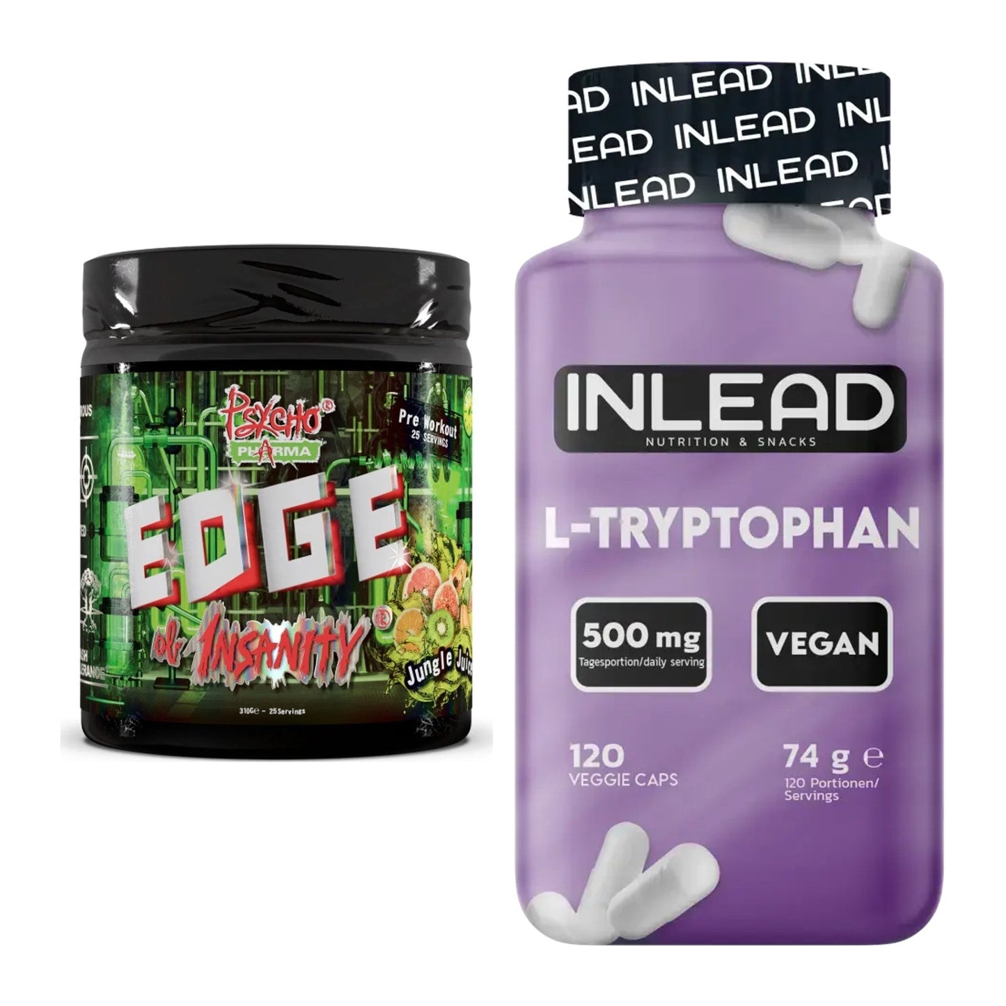 Trainings-Set: Psycho Pharma Edge + INLEAD L-Tryptophan 500mg – alle enthaltenen Artikel