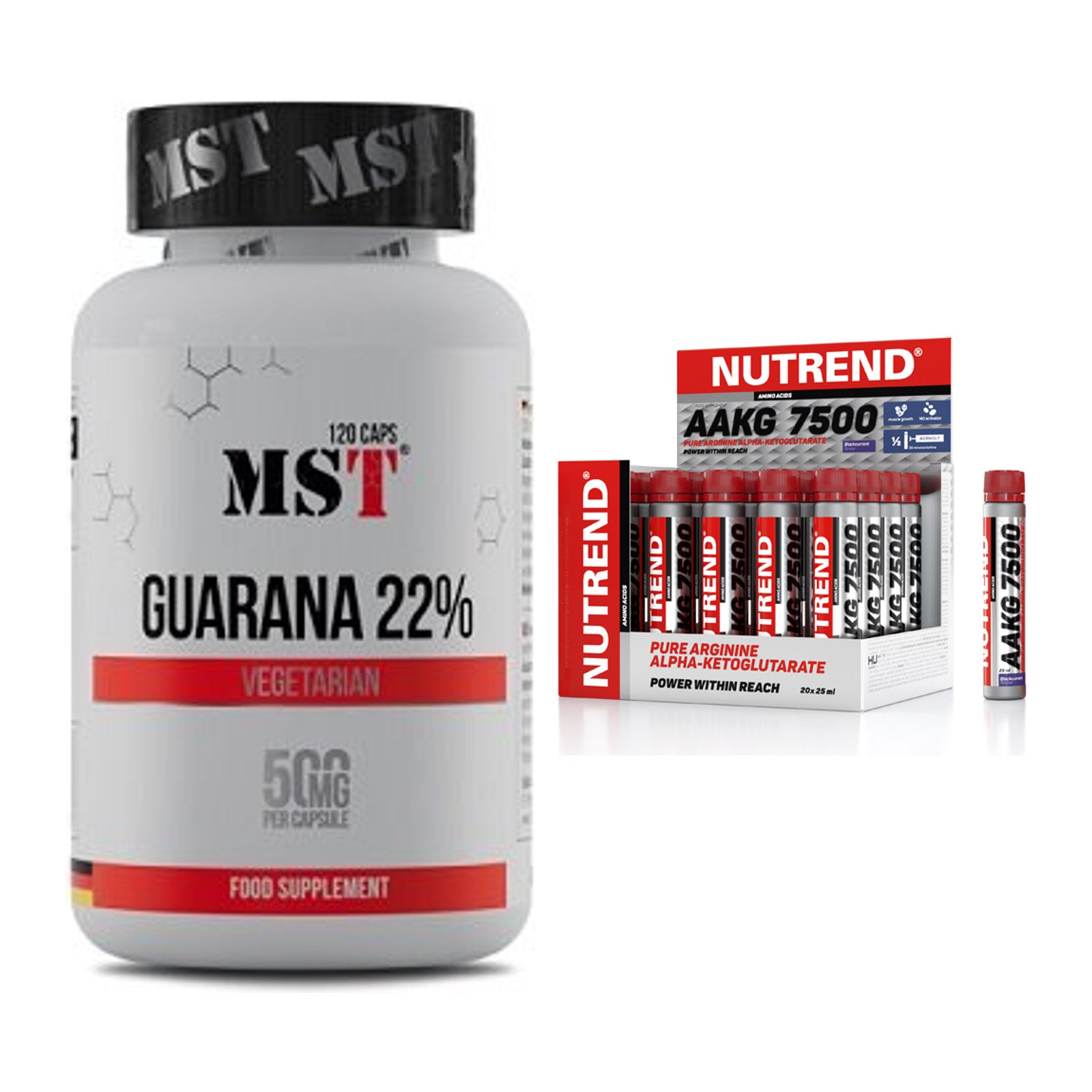 Trainings-Set: MST Guarana 22% + Nutrend AAKG 7500 Shots – alle enthaltenen Artikel
