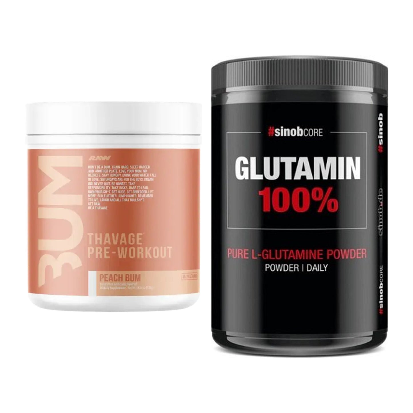 Trainings-Set: RAW Nutrition CBUM Thavage + Sinob Core L-Glutamin – alle enthaltenen Artikel
