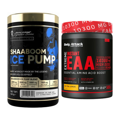 Trainings-Set: Kevin Levrone Shaaboom Ice + Body Attack Extreme – alle enthaltenen Artikel