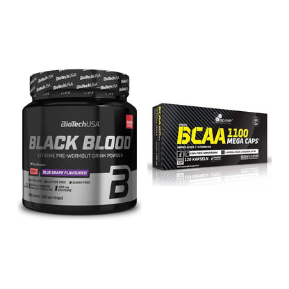 Trainings-Set: BioTech Black Blood CAF + Olimp BCAA Mega Caps – alle enthaltenen Artikel