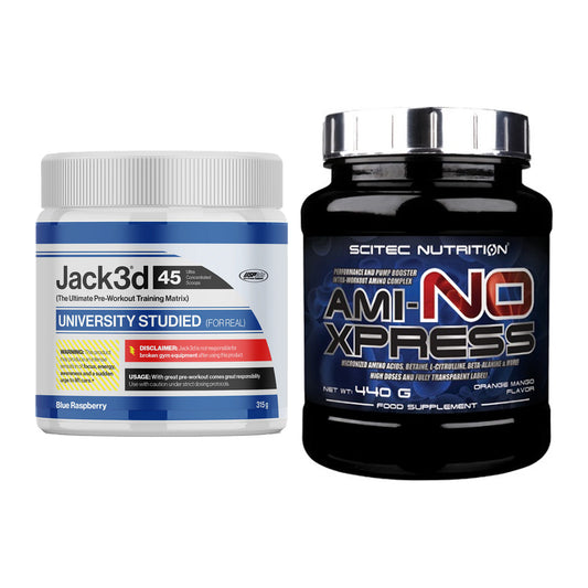 Trainings-Set: USP Labs Jack3d 45 Serv. + Scitec Ami-NO Xpress – alle enthaltenen Artikel