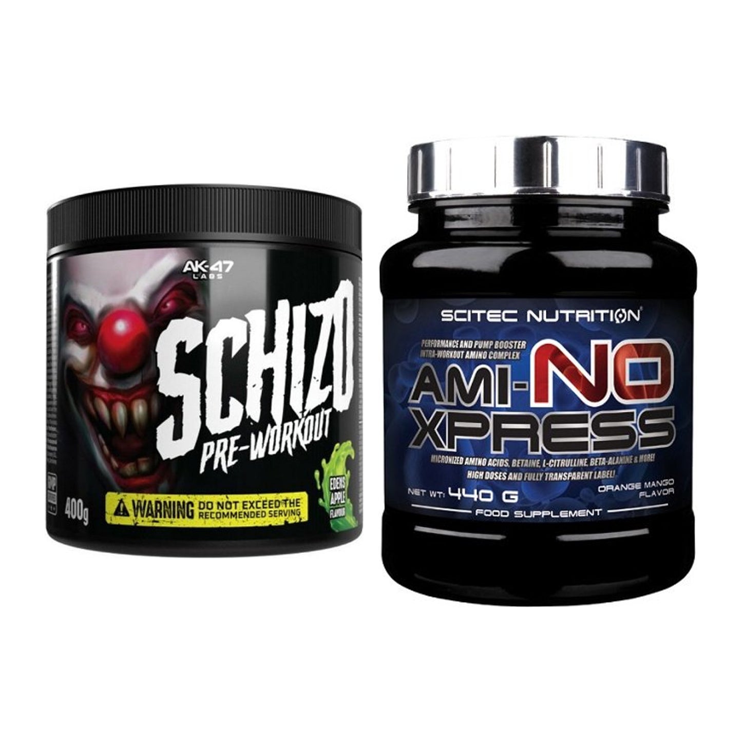 Trainings-Set: AK47 Labs Schizo Pre-Workout + Scitec Ami-NO Xpress – alle enthaltenen Artikel