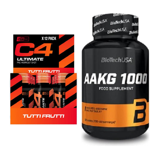 Trainings-Set: Cellucor C4 Ultimate + BioTech AAKG 1000mg 100 – alle enthaltenen Artikel