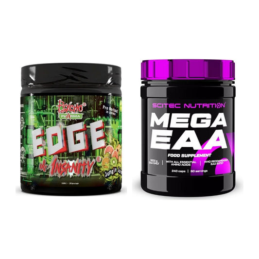 Trainings-Set: Psycho Pharma Edge of Insanity + Scitec Mega EAA – alle enthaltenen Artikel