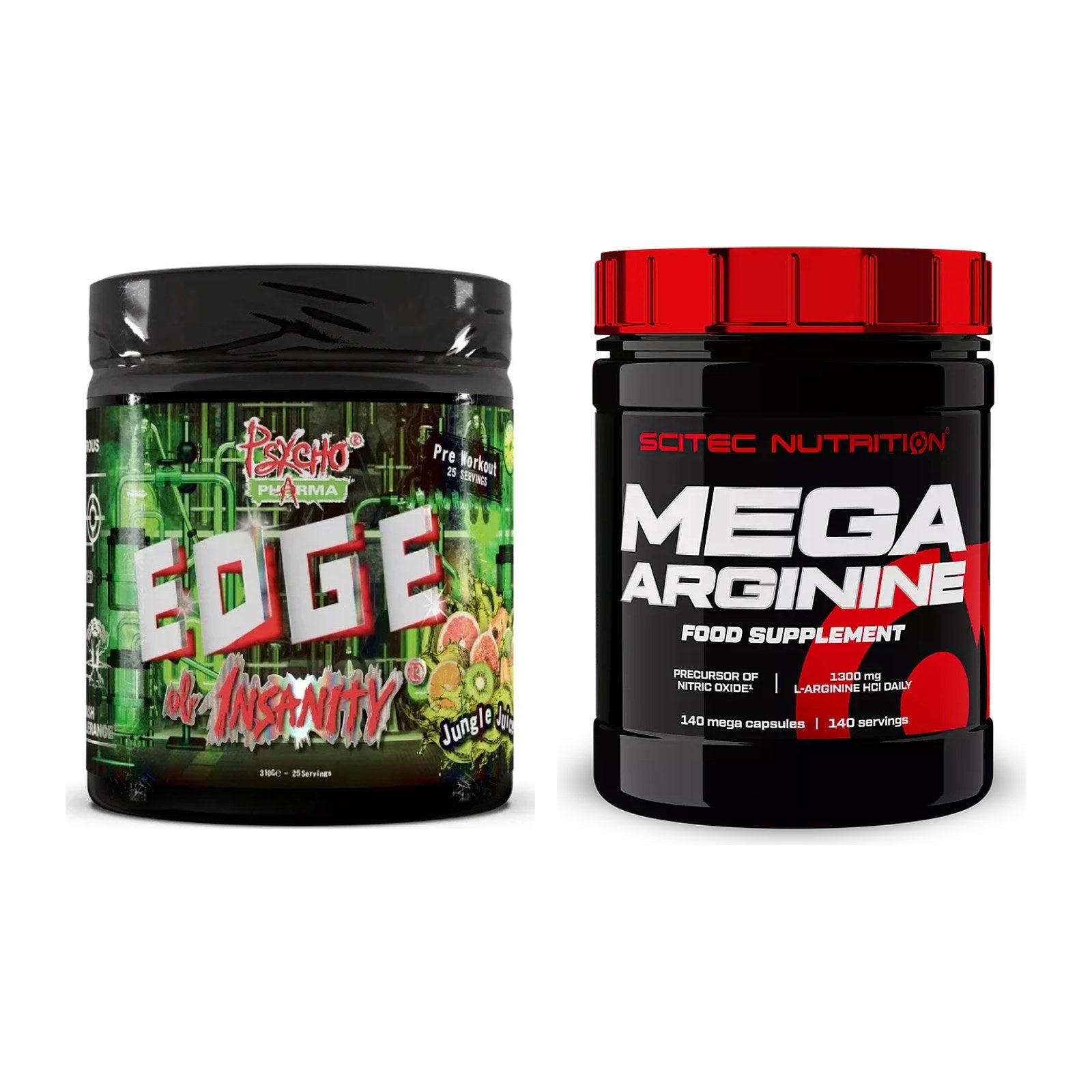 Trainings-Set: Psycho Pharma Edge of Insanity + Scitec Mega Arginine – alle enthaltenen Artikel