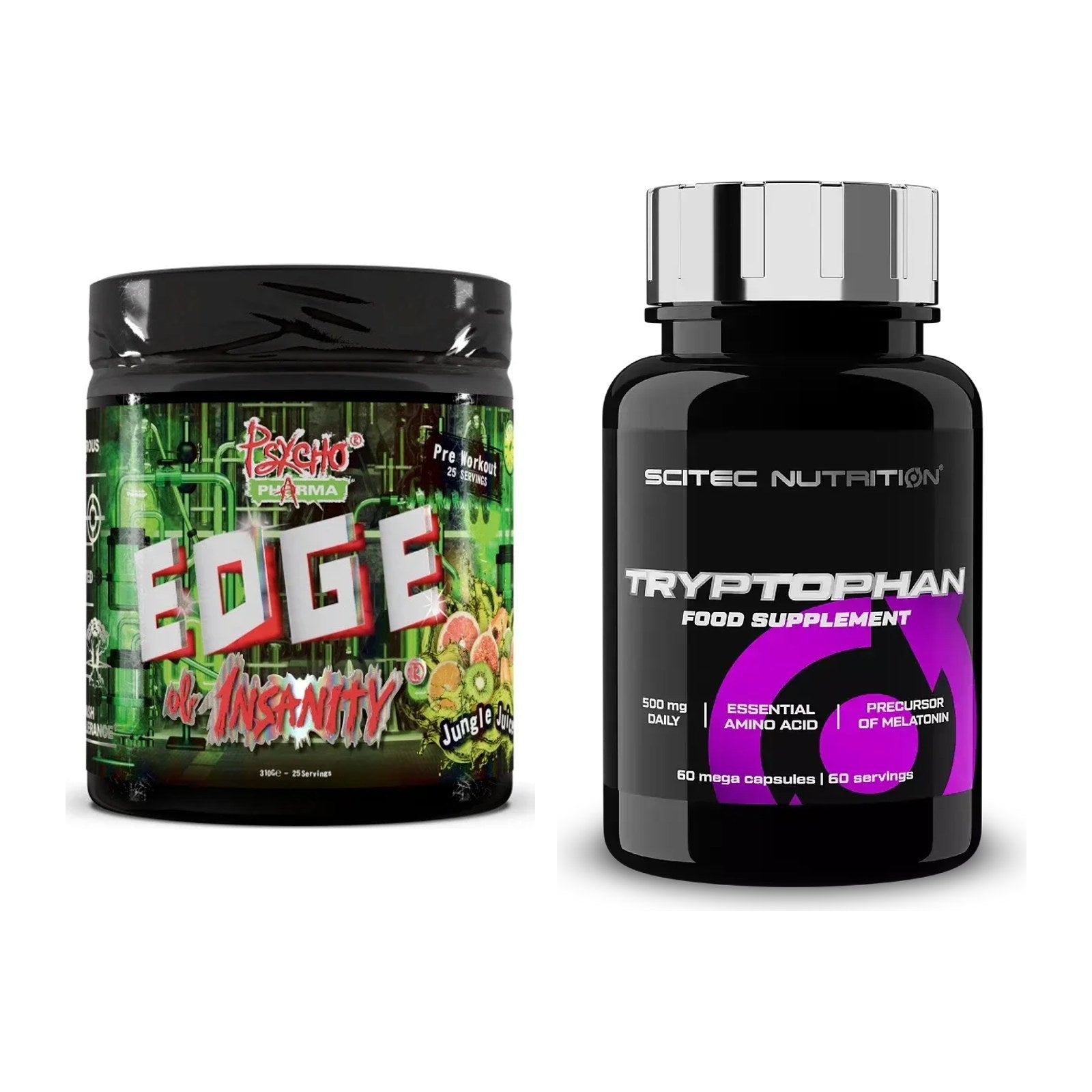 Trainings-Set: Psycho Pharma Edge of Insanity + Scitec Tryptophan – alle enthaltenen Artikel