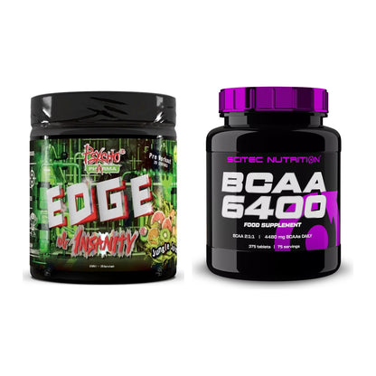 Trainings-Set: Psycho Pharma Edge of Insanity + Scitec BCAA 6400 – alle enthaltenen Artikel