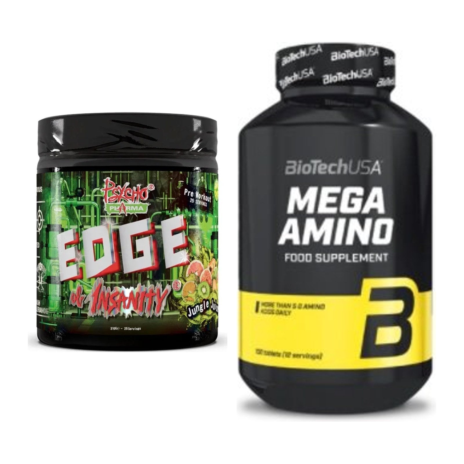 Trainings-Set: Psycho Pharma Edge of Insanity + BioTech Mega Amino – alle enthaltenen Artikel