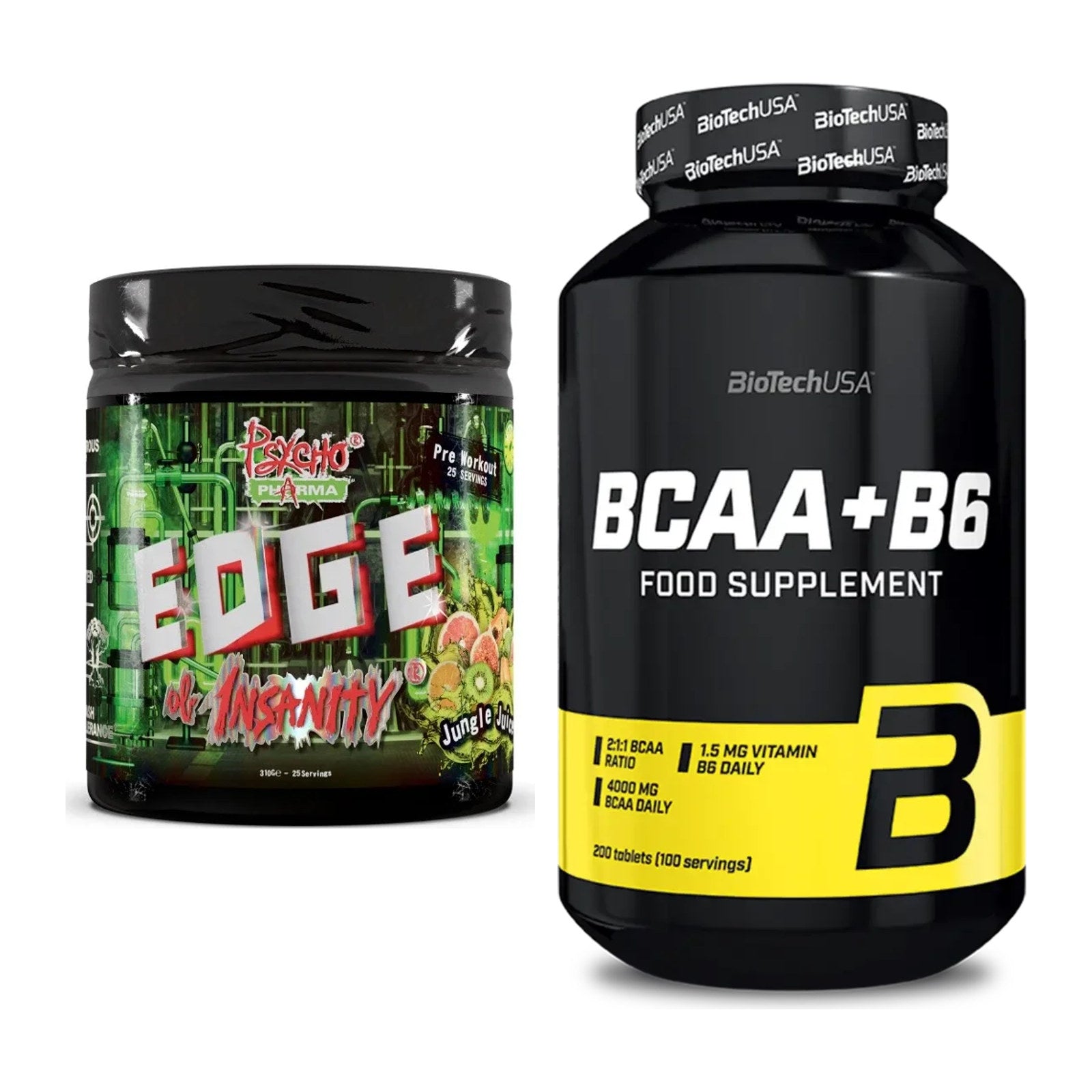 Trainings-Set: Psycho Pharma Edge + BioTech BCAA+B6 200 Tabl – alle enthaltenen Artikel
