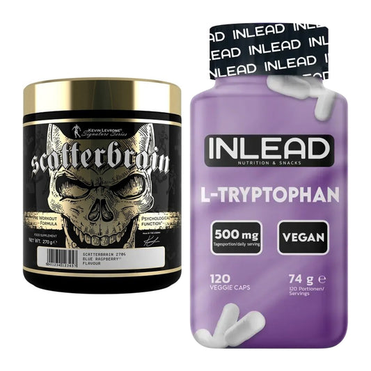 Trainings-Set: Kevin Levrone Scatterbrain + INLEAD L-Tryptophan 500mg – alle enthaltenen Artikel