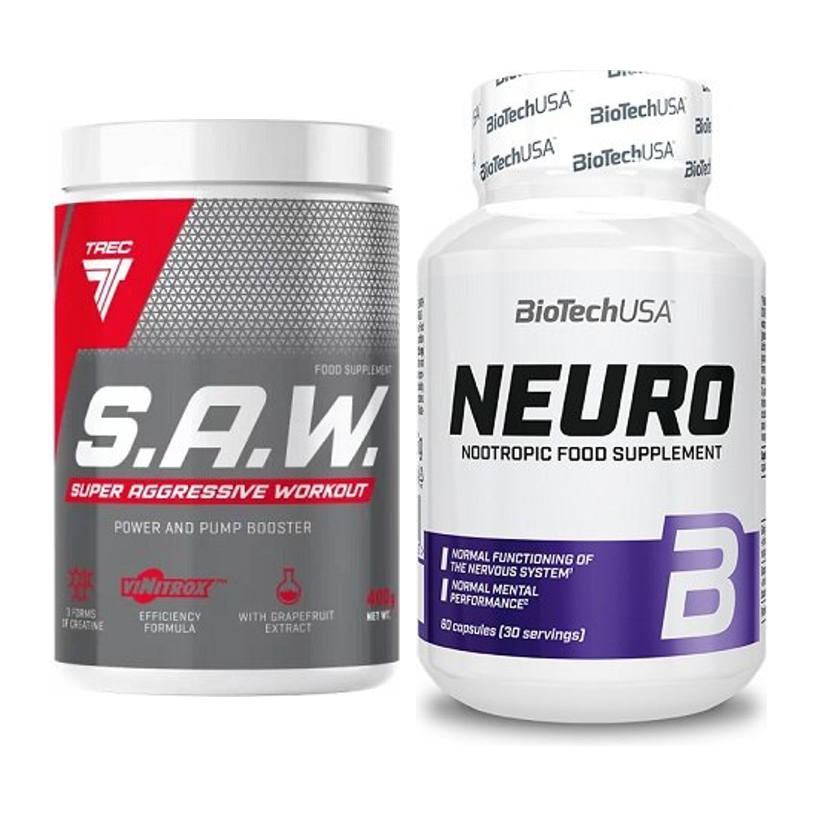 Trainings-Set: Trec Nutrition SAW Booster + BioTech Neuro – alle enthaltenen Artikel