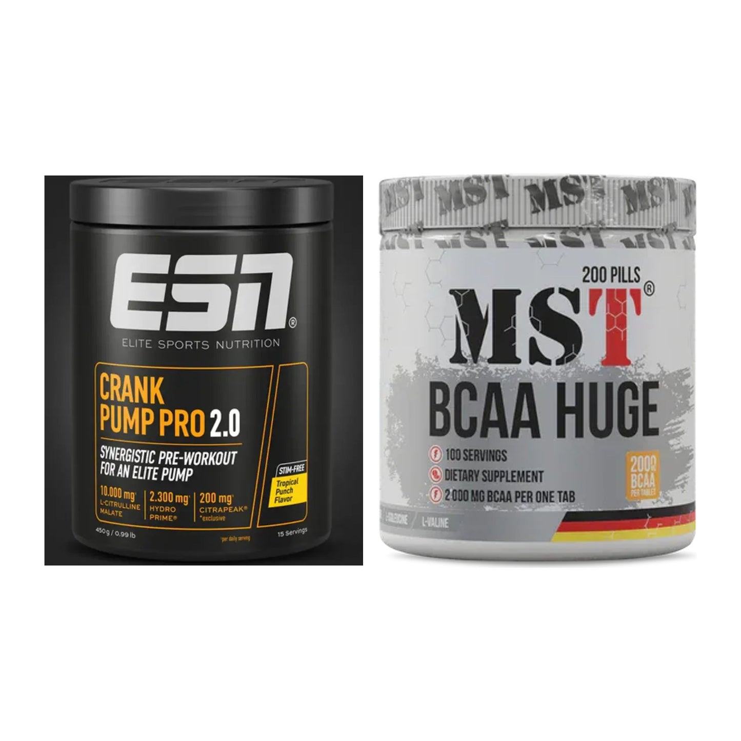 Trainings-Set: ESN Crank Pump Pro 2.0 + MST BCAA Huge 200 Tabl./ – alle enthaltenen Artikel