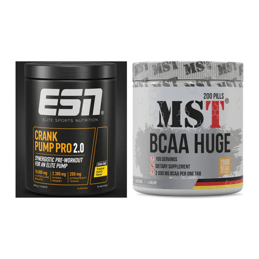 Trainings-Set: ESN Crank Pump Pro 2.0 + MST BCAA Huge 200 Tabl./ – alle enthaltenen Artikel