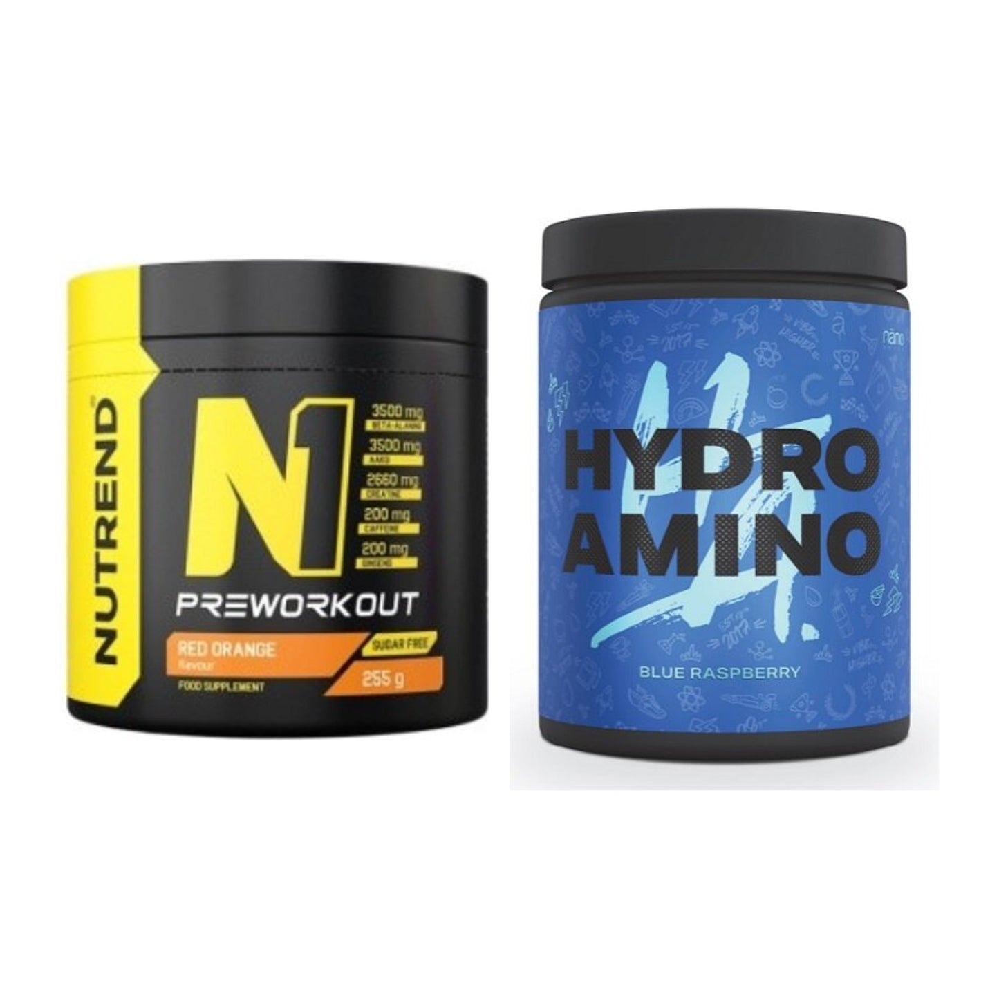 Trainings-Set: Nutrend N1 Preworkout 255g NEU + Nanosupps Hydro Amino – alle enthaltenen Artikel