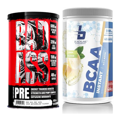 Trainings-Set: BAD ASS Pre + Blackline Supplements BCAA Instant – alle enthaltenen Artikel