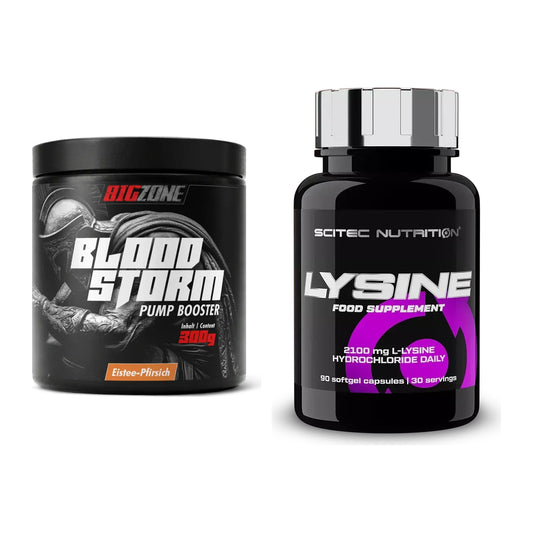 Trainings-Set: Big Zone Bloodstorm 2.0 + Scitec Lysine – alle enthaltenen Artikel