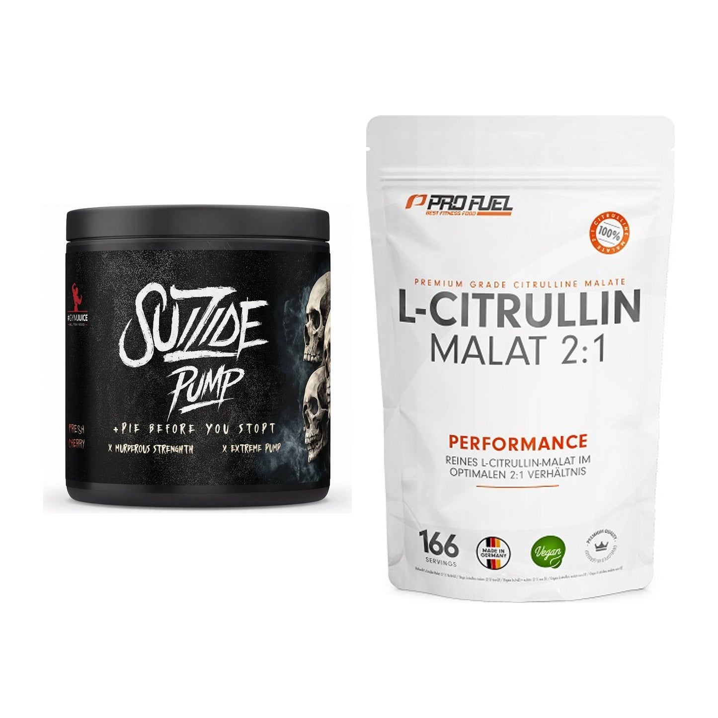 Trainings-Set: #GYMJUICE SUIZIDE PUMP + ProFuel L-Citrullin Malat – alle enthaltenen Artikel