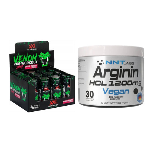 Trainings-Set: XXL Nutrition Venom Shot + NNT Arginin HCL 1200 mg – alle enthaltenen Artikel