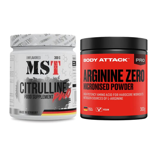 Trainings-Set: MST Citrulline Malat 300g + Body Attack 100 % Arginine – alle enthaltenen Artikel