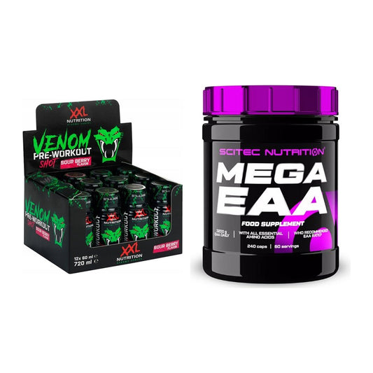 Trainings-Set: XXL Nutrition Venom Shot + Scitec Mega EAA – alle enthaltenen Artikel