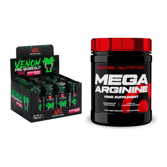 Trainings-Set: XXL Nutrition Venom Shot + Scitec Mega Arginine – alle enthaltenen Artikel