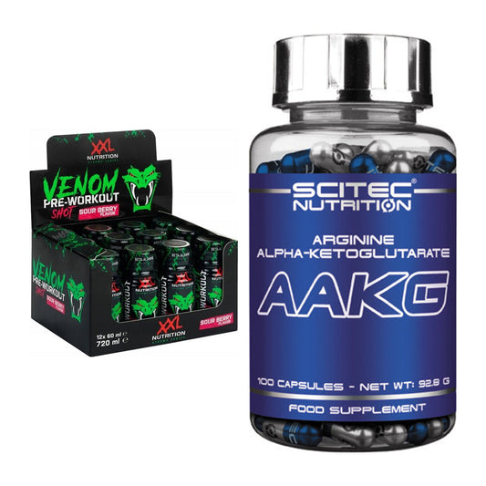 Trainings-Set: XXL Nutrition Venom Shot + Scitec AAKG – alle enthaltenen Artikel