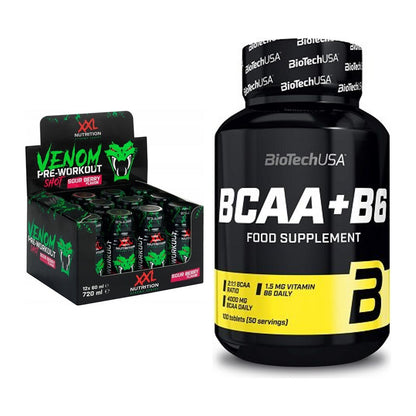 Trainings-Set: XXL Nutrition Venom Shot + BioTech BCAA+B6 100 Tabl – alle enthaltenen Artikel