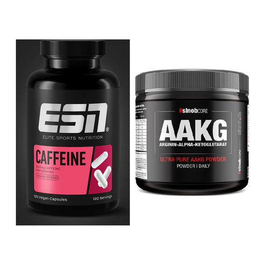 Trainings-Set: ESN Caffeine Caps + Sinob Core Arginin AAKG Pulver – alle enthaltenen Artikel