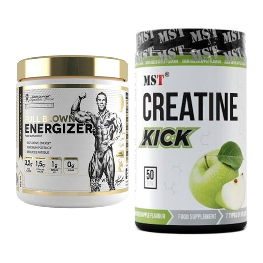 Trainings-Set: Kevin Levrone Full Blown Energizer + MST Creatine Kick – alle enthaltenen Artikel