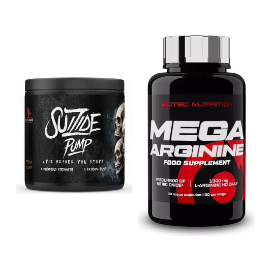 Trainings-Set: #GYMJUICE SUIZIDE PUMP + Scitec Mega Arginine – alle enthaltenen Artikel